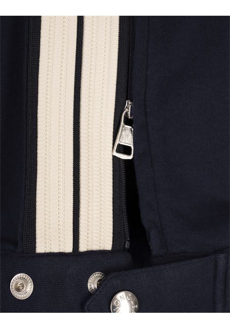 Joggers Blu Con Bande Laterali e Patch Logo MONCLER | 091-8H00014 89AWU742